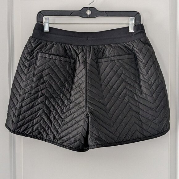 Athleta Quilted Shorts Women's Size 6 Black Apres Ski Drawstring Waist - Picture 4 of 15